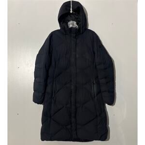 The North Face Miss Metro Parka Black 550 Goose Down Fill Long Coat Woman Medium